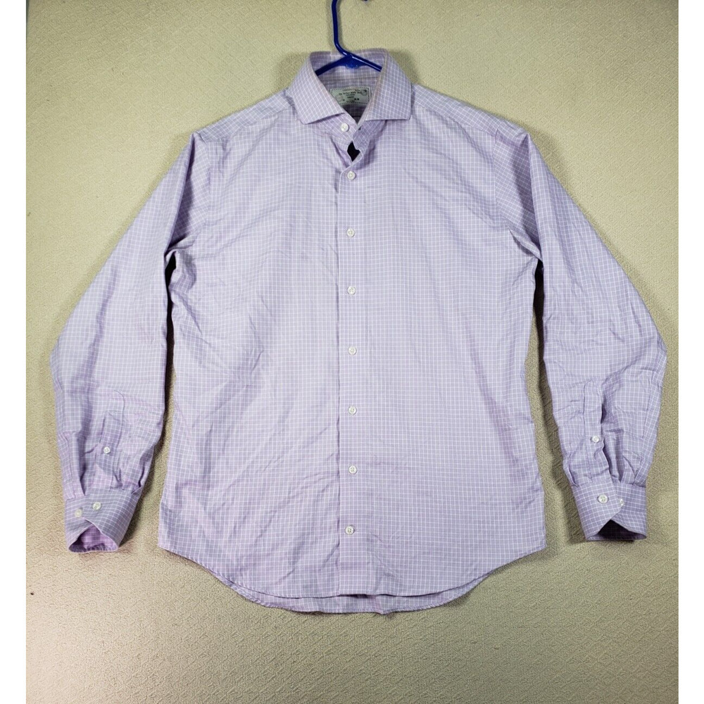 Lorenzouomo The Perfect White Shirt Mens 16 Plaid Trim Fit Button Up Long Sleeve